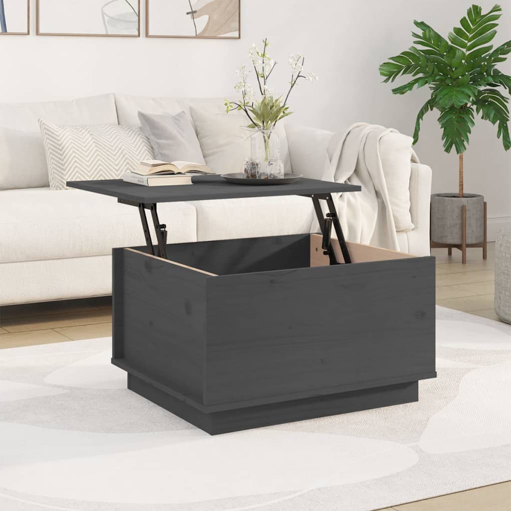 Salontafel 60x50x35 cm massief grenenhout grijs is nu te koop bij PeponiXL, paradijselijk wonen!