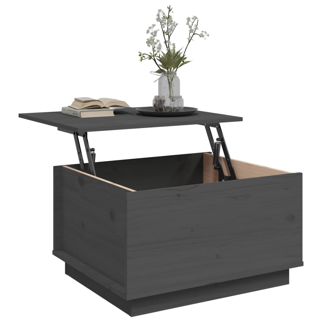 Salontafel 60x50x35 cm massief grenenhout grijs is nu te koop bij PeponiXL, paradijselijk wonen!