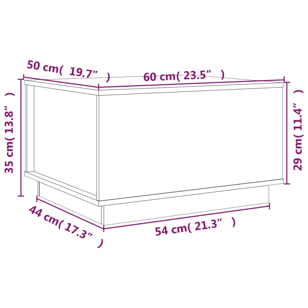 Salontafel 60x50x35 cm massief grenenhout honingbruin is nu te koop bij PeponiXL, paradijselijk wonen!