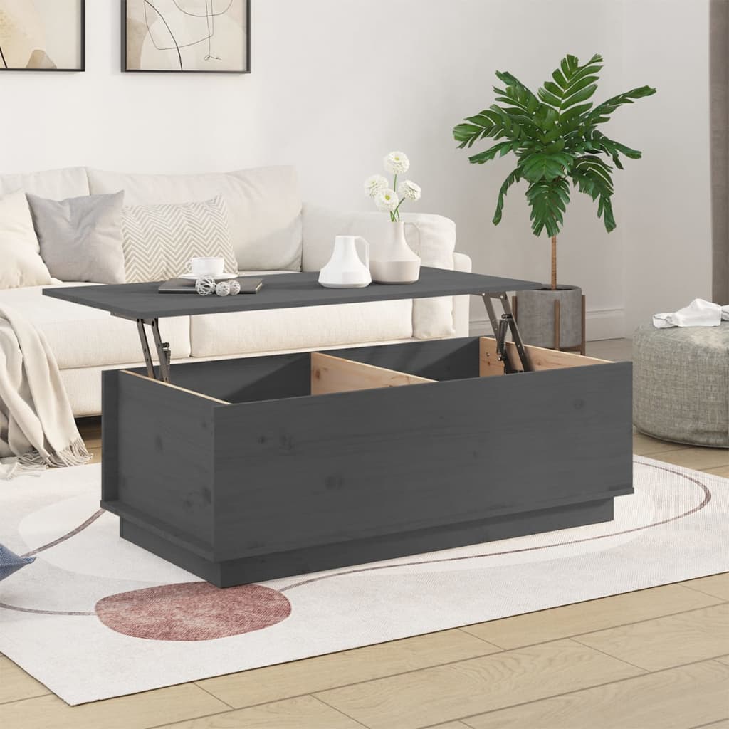 Salontafel 100x50x35 cm massief grenenhout grijs is nu te koop bij PeponiXL, paradijselijk wonen!