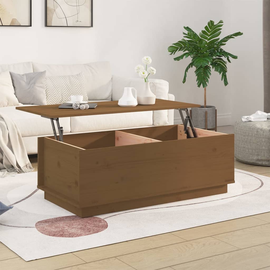 Salontafel 100x50x35 cm massief grenenhout honingbruin is nu te koop bij PeponiXL, paradijselijk wonen!