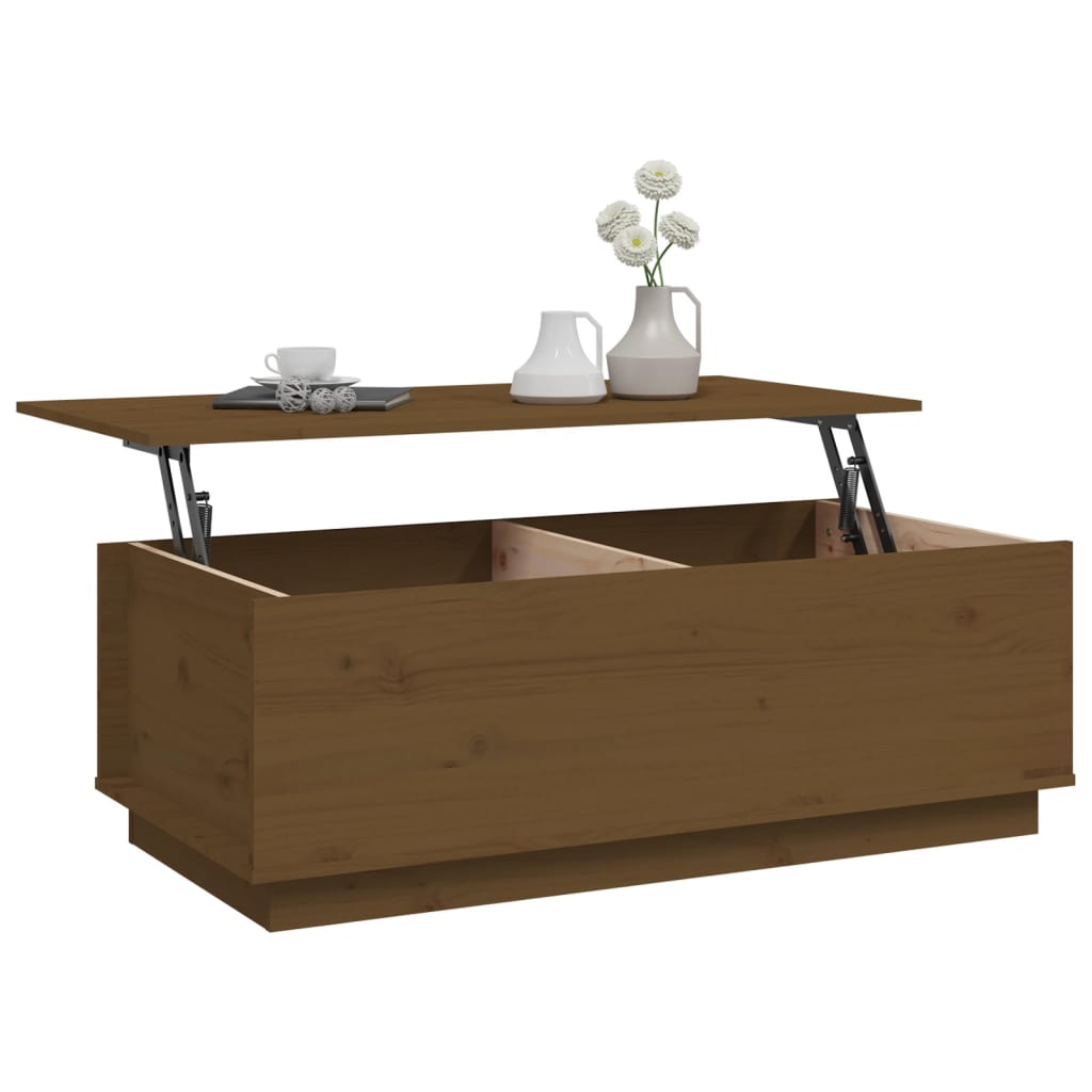 Salontafel 100x50x35 cm massief grenenhout honingbruin is nu te koop bij PeponiXL, paradijselijk wonen!