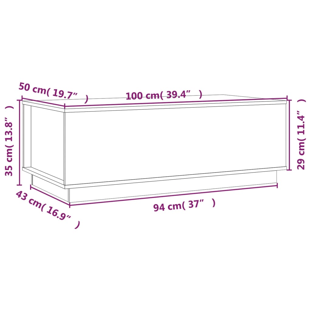 Salontafel 100x50x35 cm massief grenenhout honingbruin is nu te koop bij PeponiXL, paradijselijk wonen!