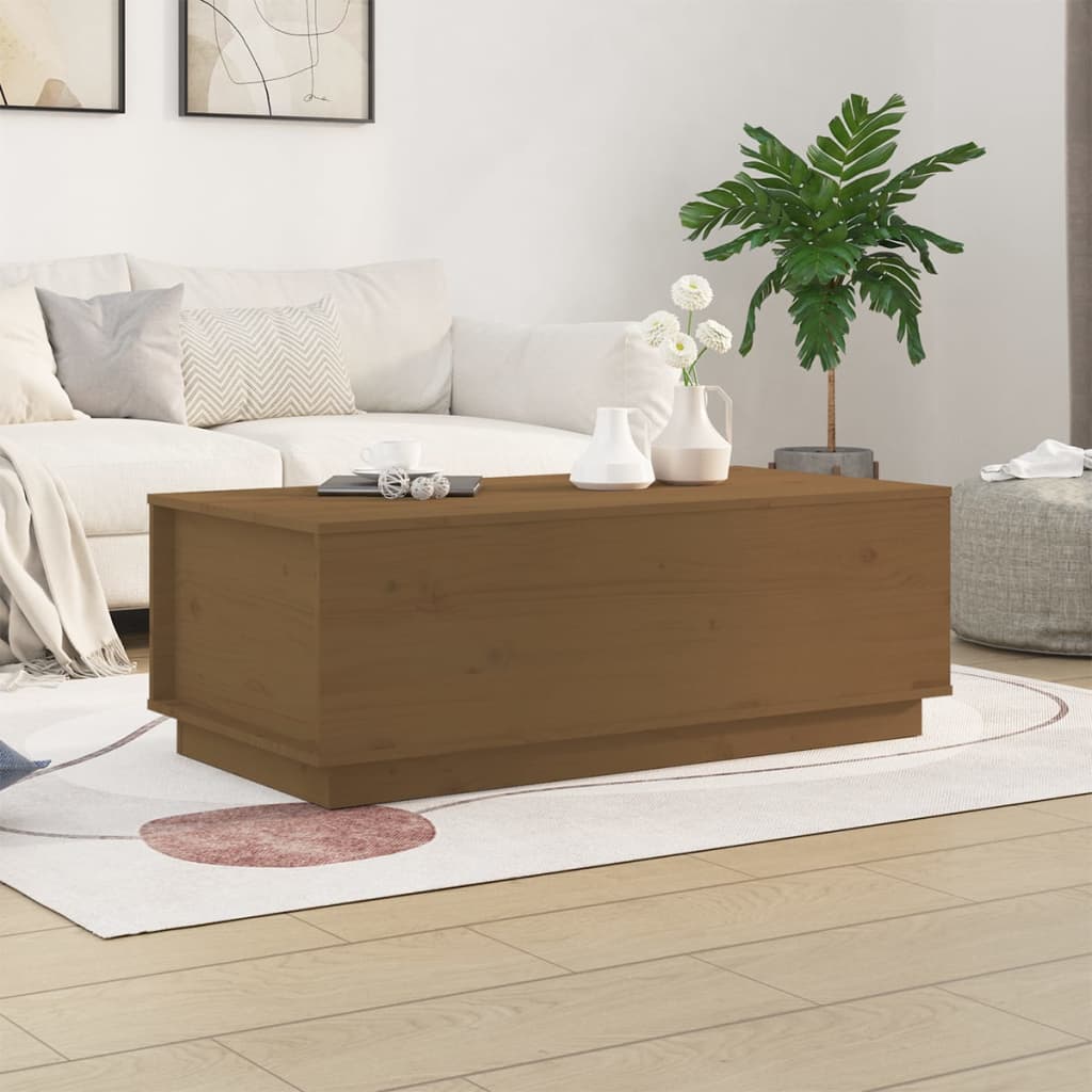 Salontafel 100x50x35 cm massief grenenhout honingbruin is nu te koop bij PeponiXL, paradijselijk wonen!