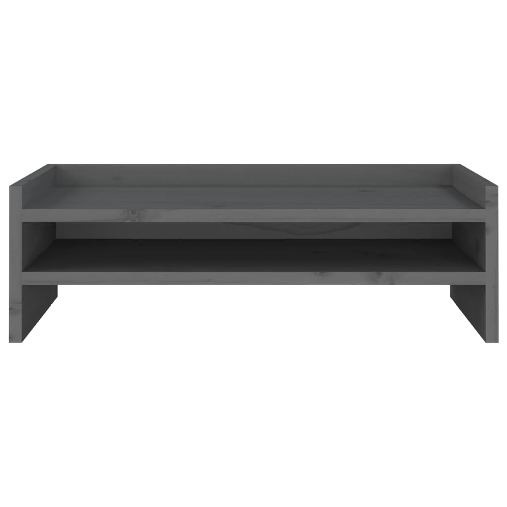 Monitorstandaard 50x24x16 cm massief grenenhout grijs is nu te koop bij PeponiXL, paradijselijk wonen!
