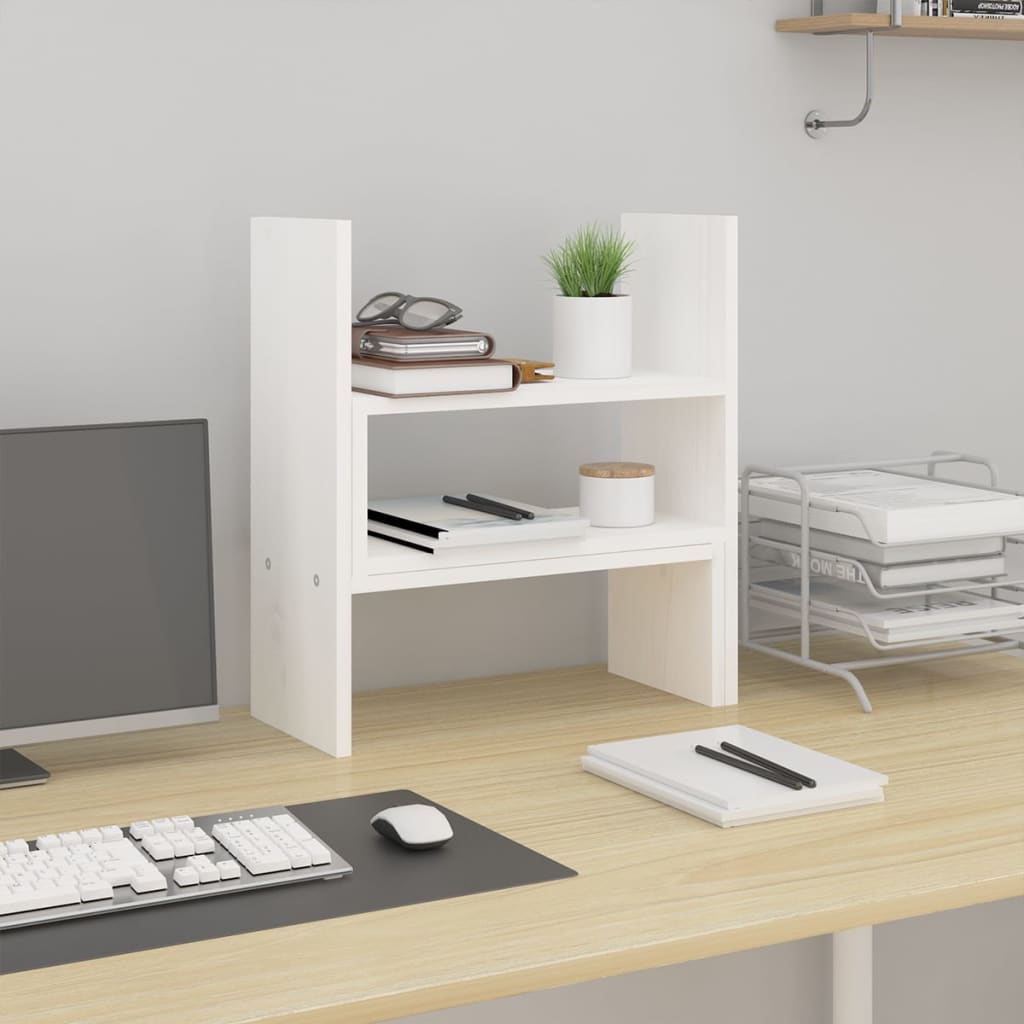 Monitorstandaard (39-72)x17x43 cm massief grenenhout wit is nu te koop bij PeponiXL, paradijselijk wonen!
