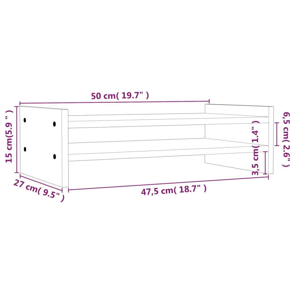 Monitorstandaard 50x27x15 cm massief grenenhout is nu te koop bij PeponiXL, paradijselijk wonen!