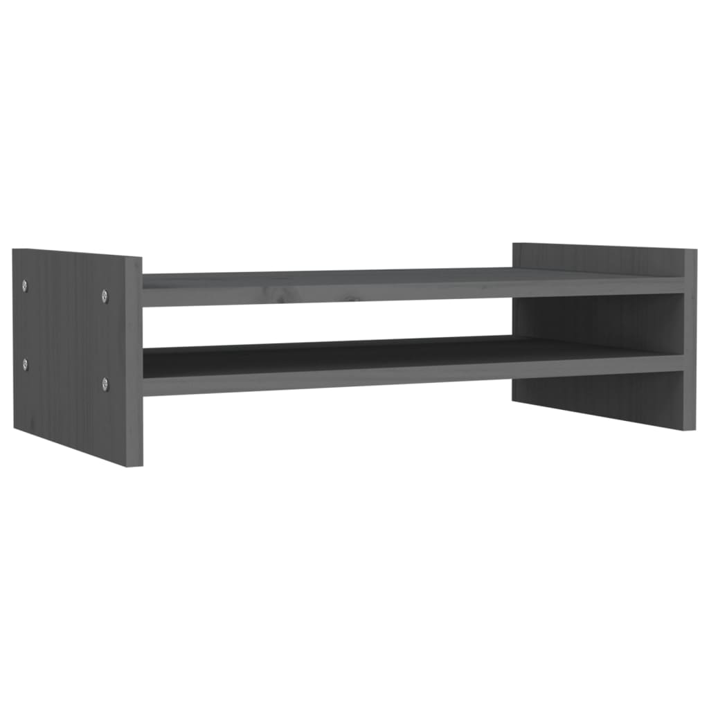 Monitorstandaard 50x27x15 cm massief grenenhout grijs is nu te koop bij PeponiXL, paradijselijk wonen!