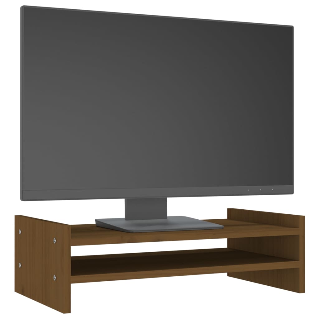 Monitorstandaard 50x27x15 cm massief grenenhout honingbruin is nu te koop bij PeponiXL, paradijselijk wonen!