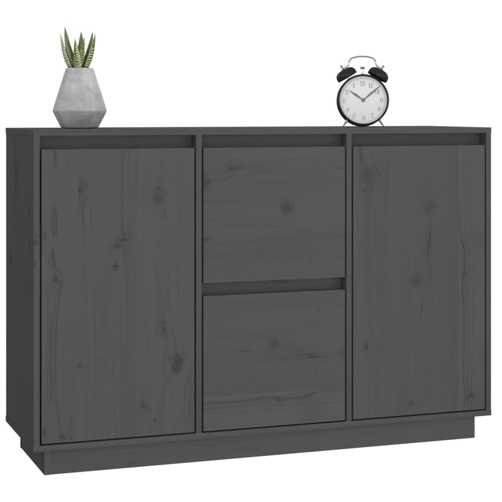 Dressoir 111x34x75 cm massief grenenhout grijs is nu te koop bij PeponiXL, paradijselijk wonen!