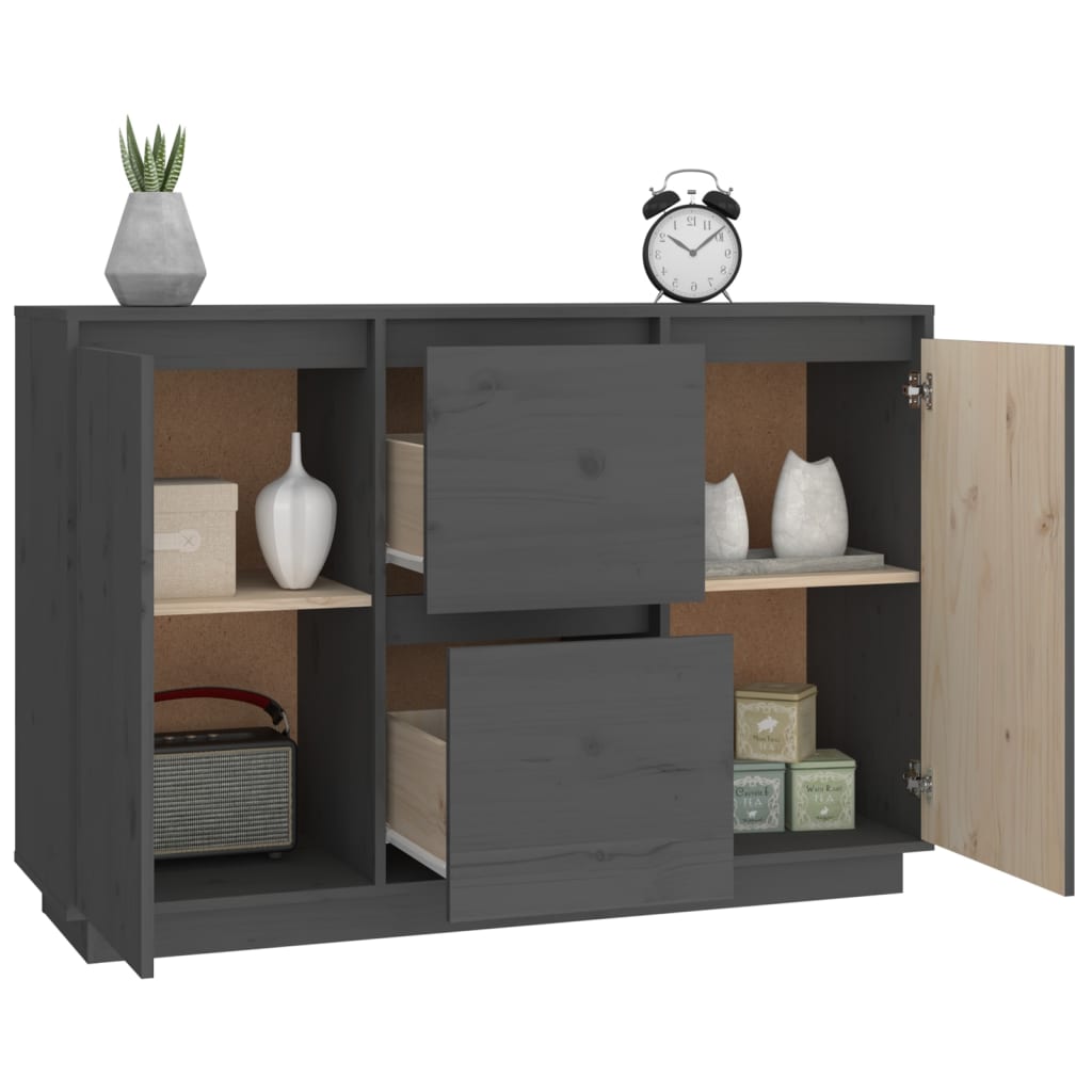 Dressoir 111x34x75 cm massief grenenhout grijs is nu te koop bij PeponiXL, paradijselijk wonen!