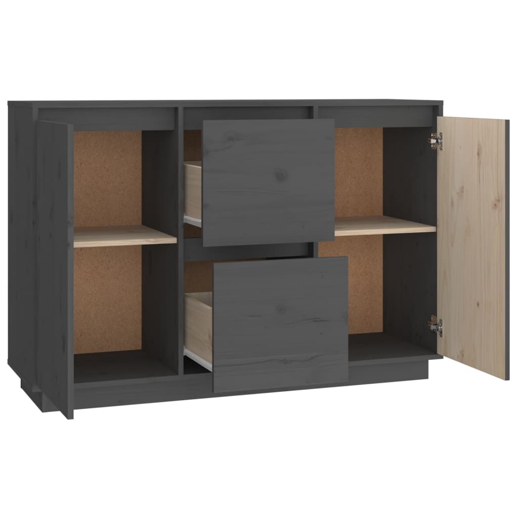 Dressoir 111x34x75 cm massief grenenhout grijs is nu te koop bij PeponiXL, paradijselijk wonen!