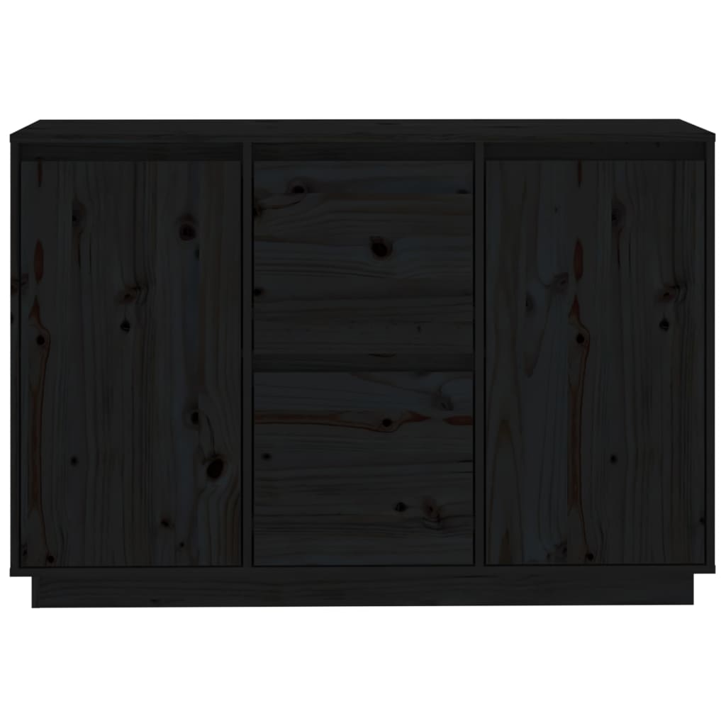 Dressoir 111x34x75 cm massief grenenhout zwart is nu te koop bij PeponiXL, paradijselijk wonen!