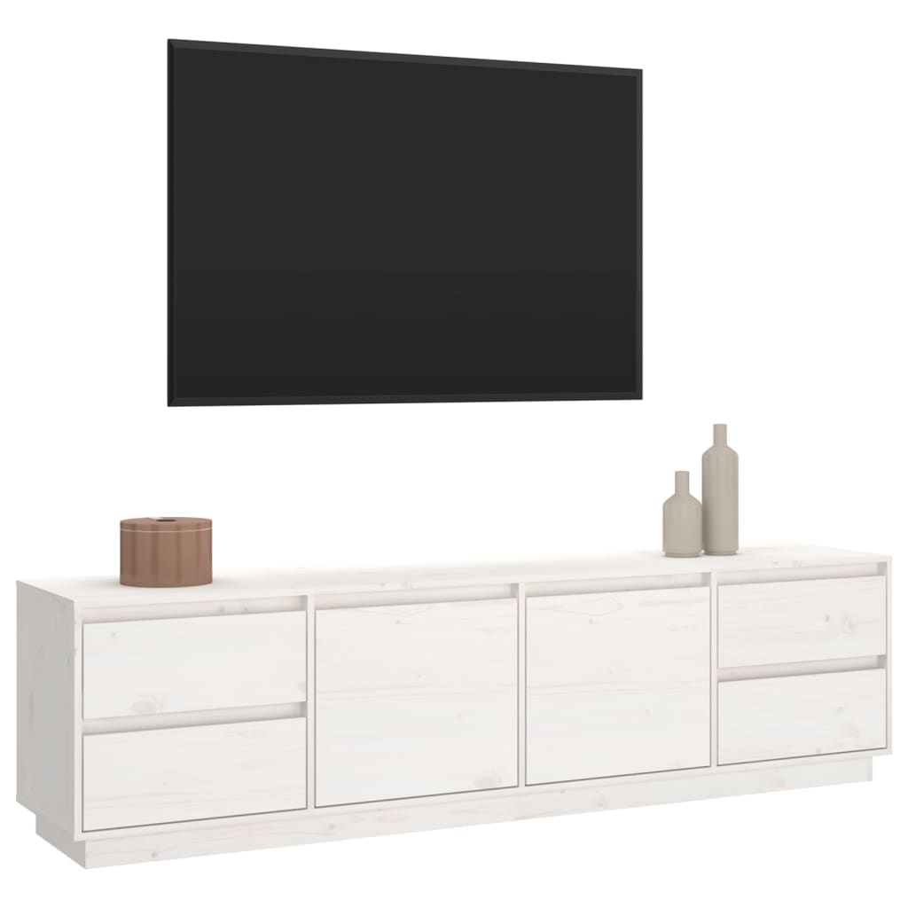 Tv-meubel 176x37x47,5 cm massief grenenhout wit is nu te koop bij PeponiXL, paradijselijk wonen!