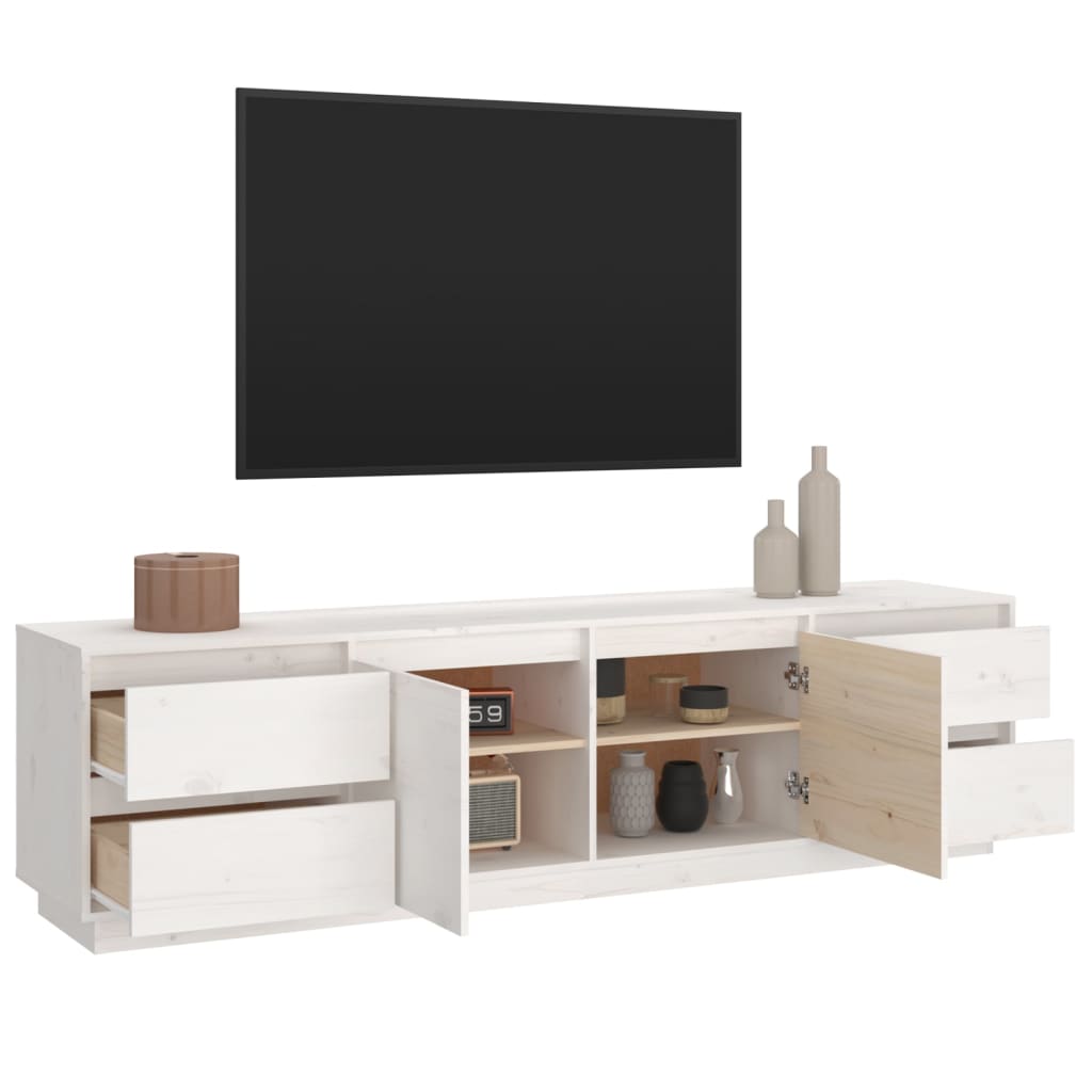 Tv-meubel 176x37x47,5 cm massief grenenhout wit is nu te koop bij PeponiXL, paradijselijk wonen!