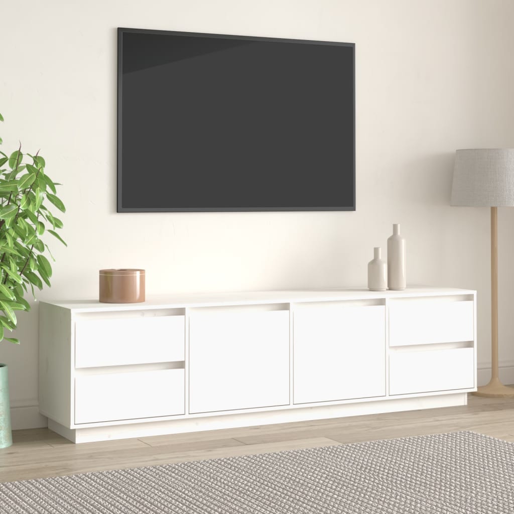 Tv-meubel 176x37x47,5 cm massief grenenhout wit is nu te koop bij PeponiXL, paradijselijk wonen!