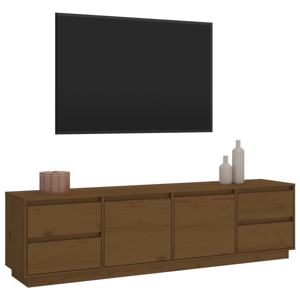 Tv-meubel 176x37x47,5 cm massief grenenhout honingbruin is nu te koop bij PeponiXL, paradijselijk wonen!
