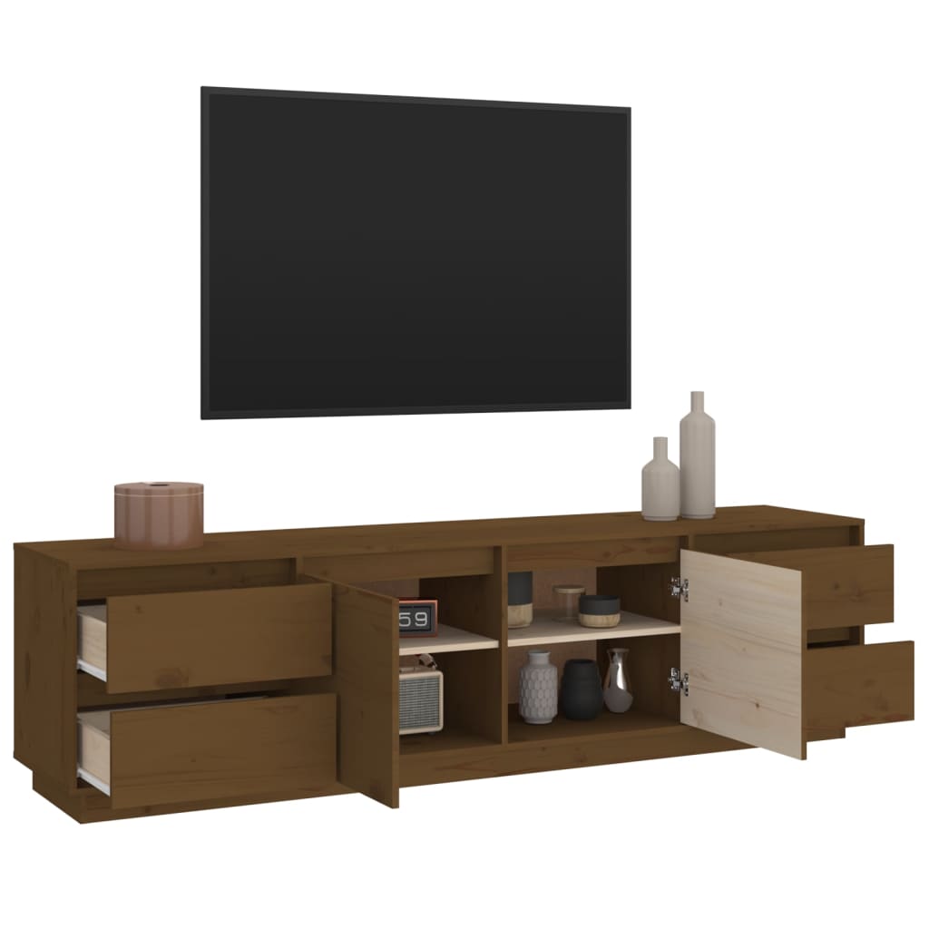 Tv-meubel 176x37x47,5 cm massief grenenhout honingbruin is nu te koop bij PeponiXL, paradijselijk wonen!