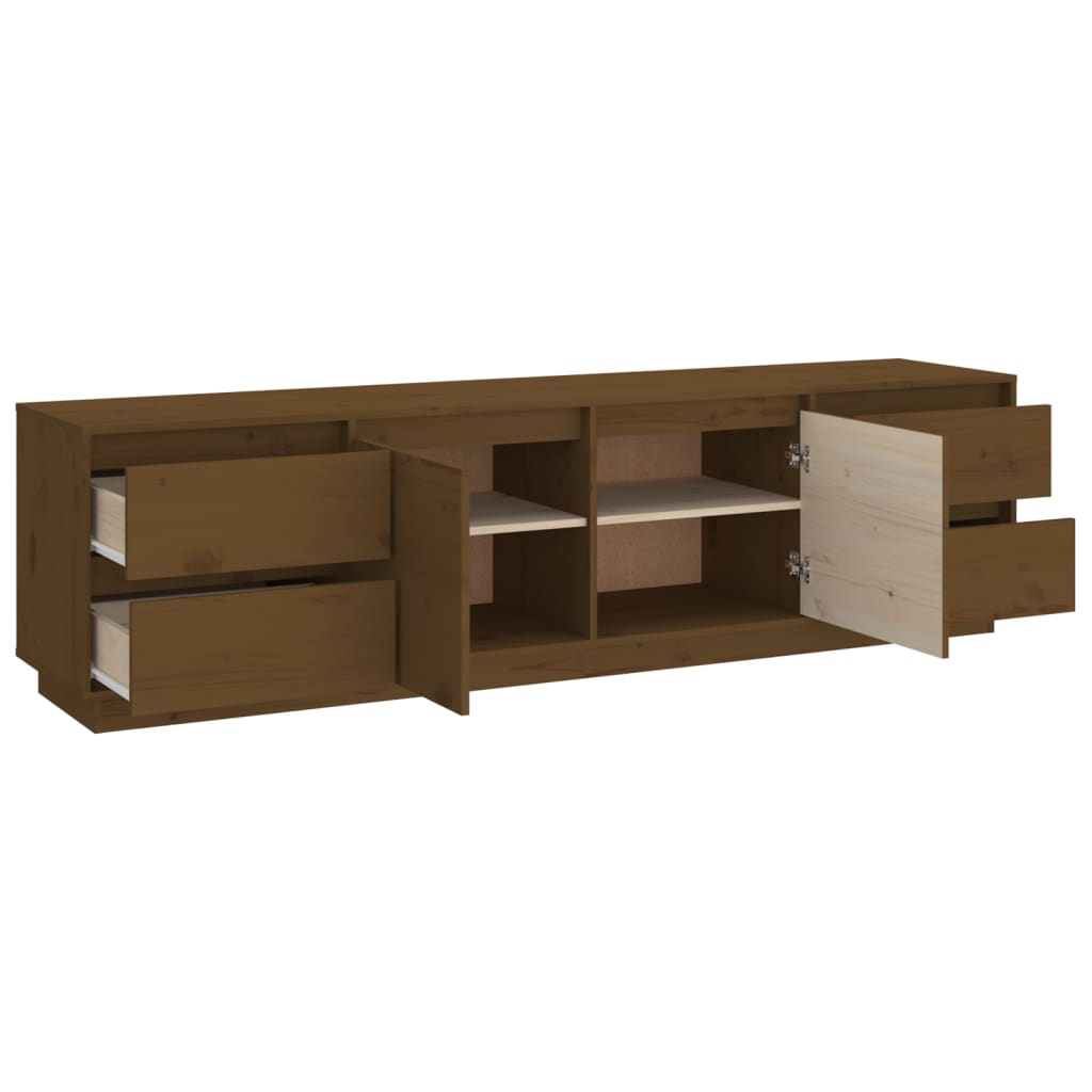 Tv-meubel 176x37x47,5 cm massief grenenhout honingbruin is nu te koop bij PeponiXL, paradijselijk wonen!