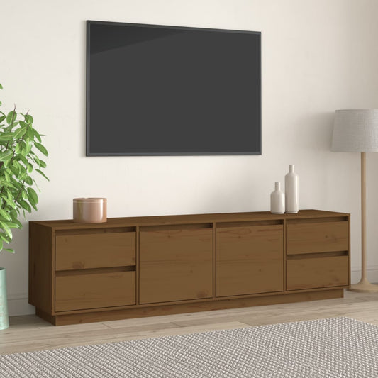 Tv-meubel 176x37x47,5 cm massief grenenhout honingbruin is nu te koop bij PeponiXL, paradijselijk wonen!