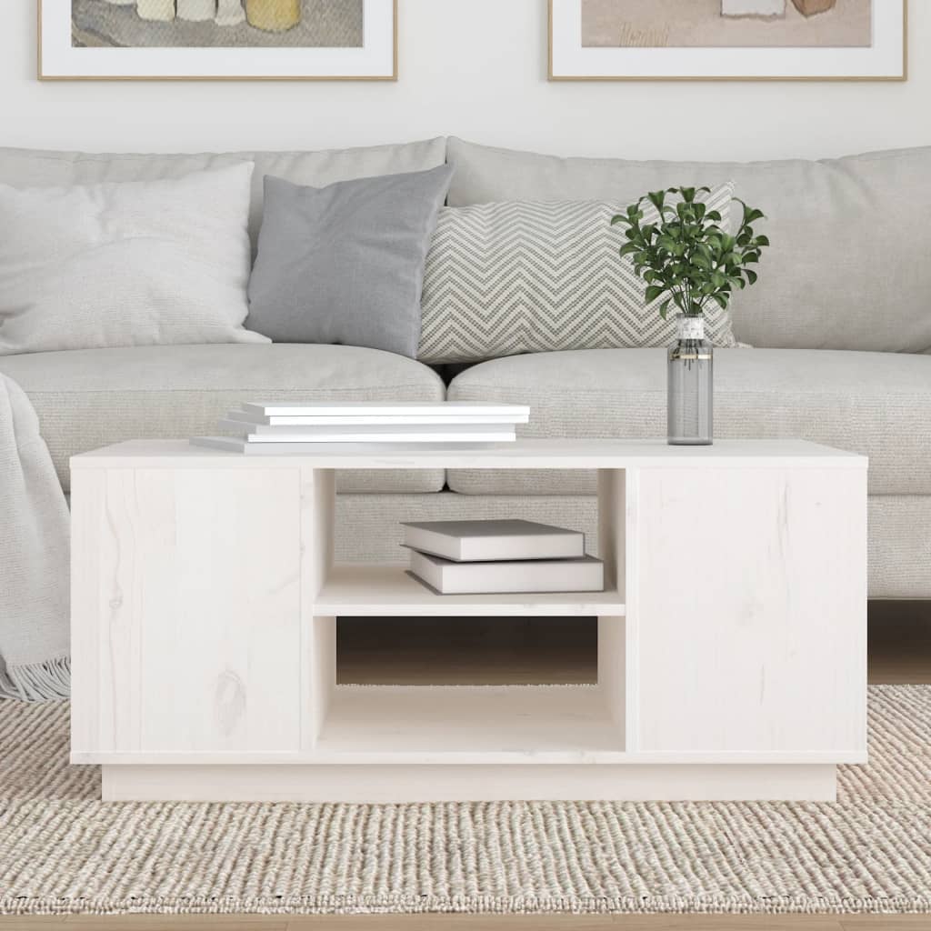 Salontafel 90x49x40,5 cm massief grenenhout wit is nu te koop bij PeponiXL, paradijselijk wonen!