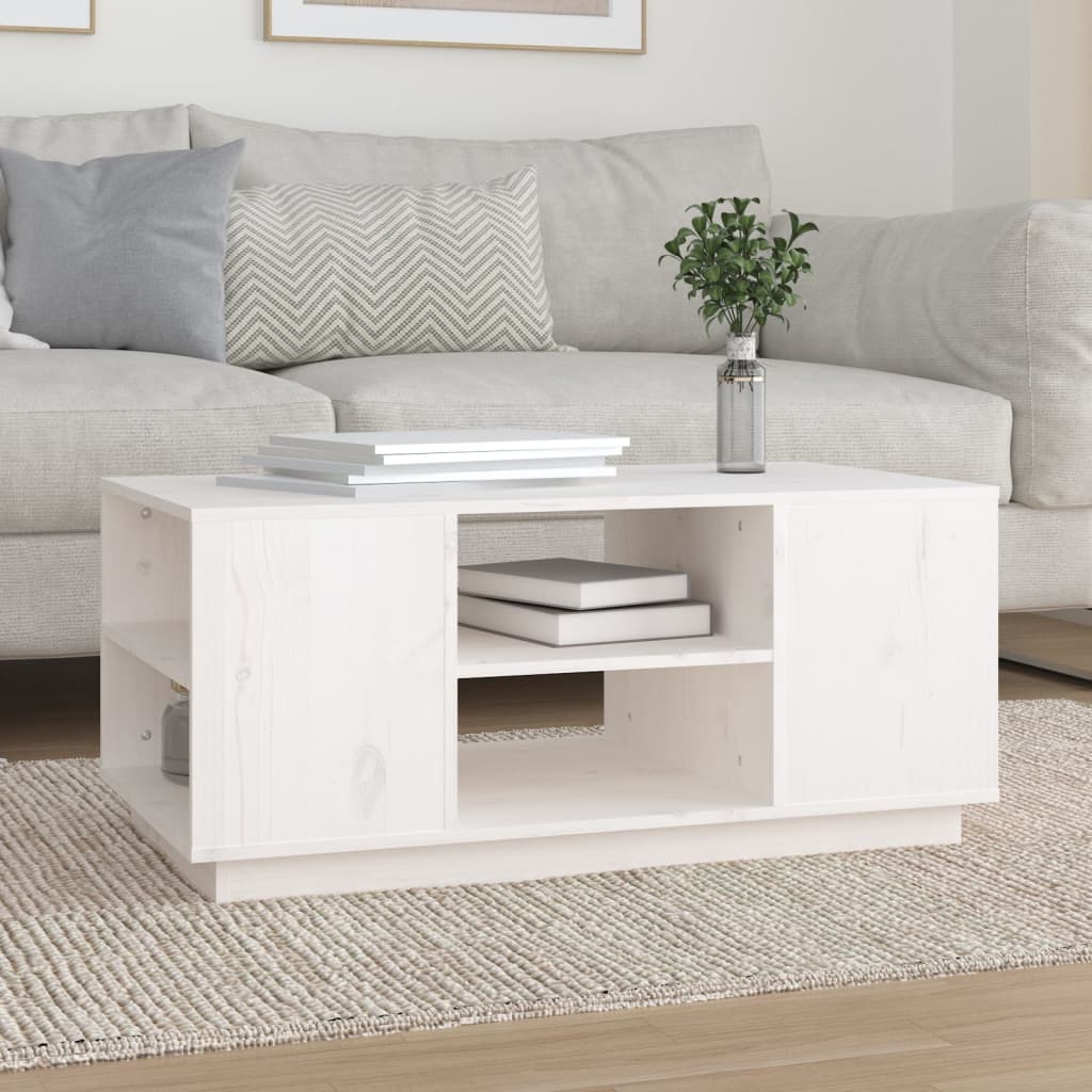 Salontafel 90x49x40,5 cm massief grenenhout wit is nu te koop bij PeponiXL, paradijselijk wonen!