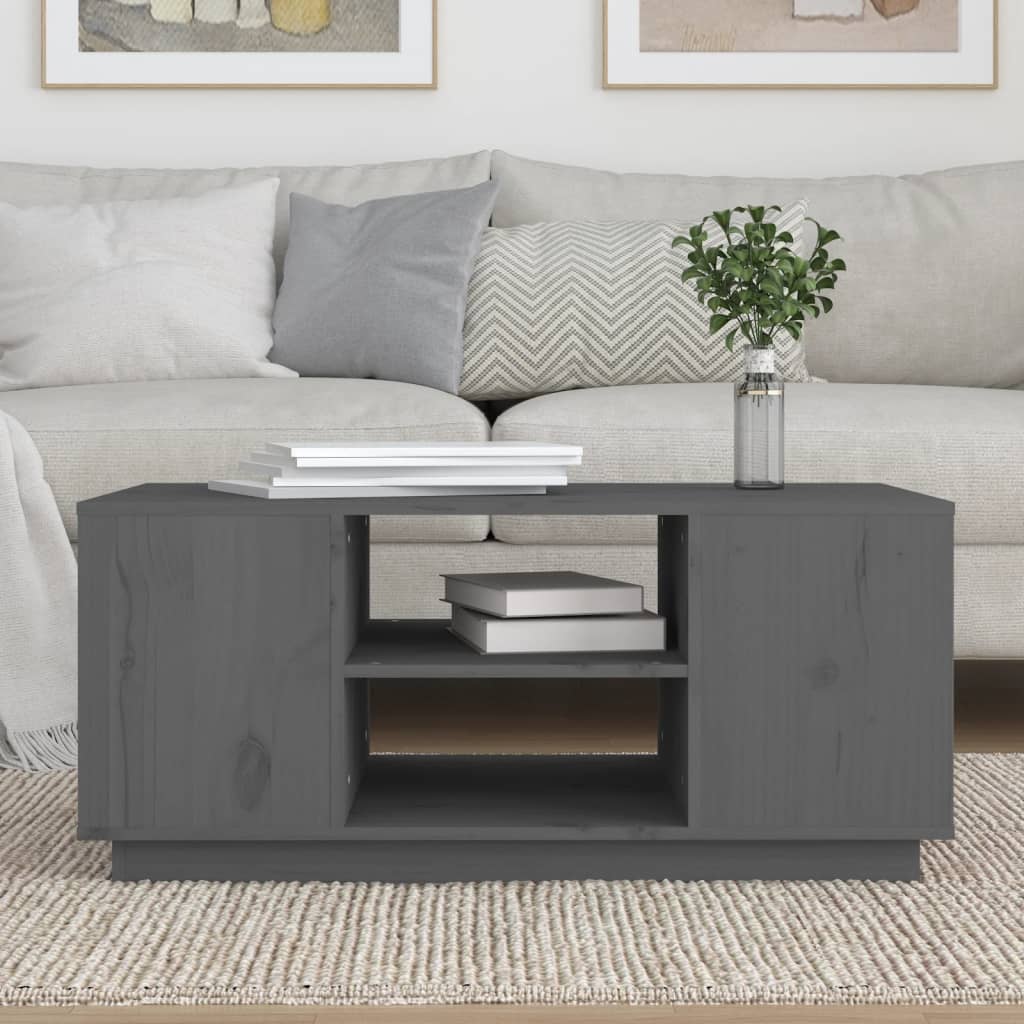 Salontafel 90x49x40,5 cm massief grenenhout grijs is nu te koop bij PeponiXL, paradijselijk wonen!