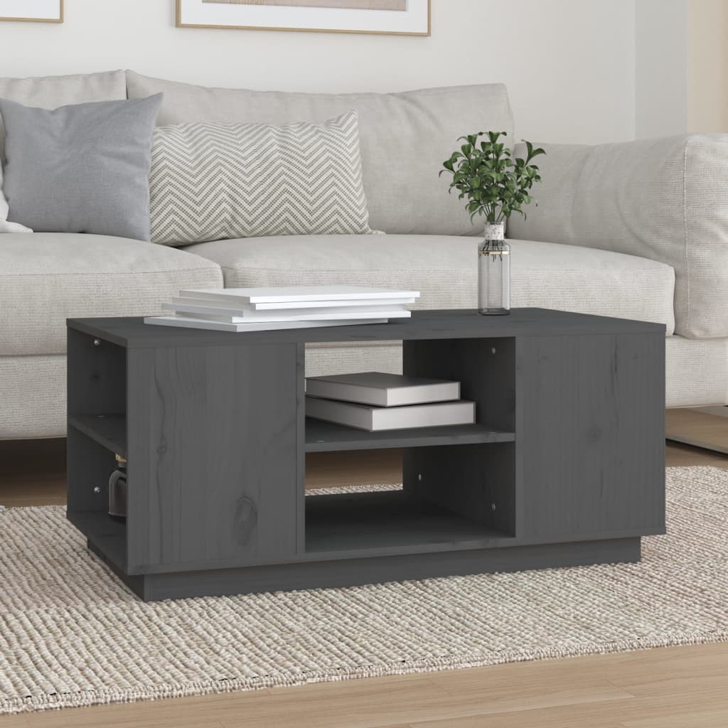 Salontafel 90x49x40,5 cm massief grenenhout grijs is nu te koop bij PeponiXL, paradijselijk wonen!