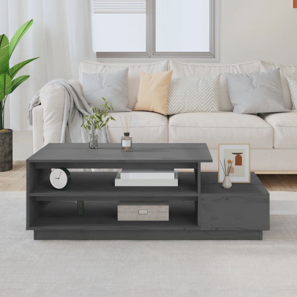 Salontafel 120x50x40,5 cm massief grenenhout grijs is nu te koop bij PeponiXL, paradijselijk wonen!