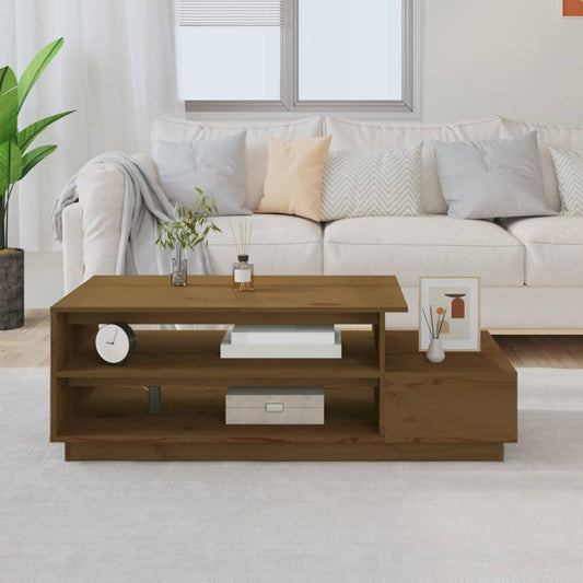 Salontafel 120x50x40,5 cm massief grenenhout honingbruin is nu te koop bij PeponiXL, paradijselijk wonen!