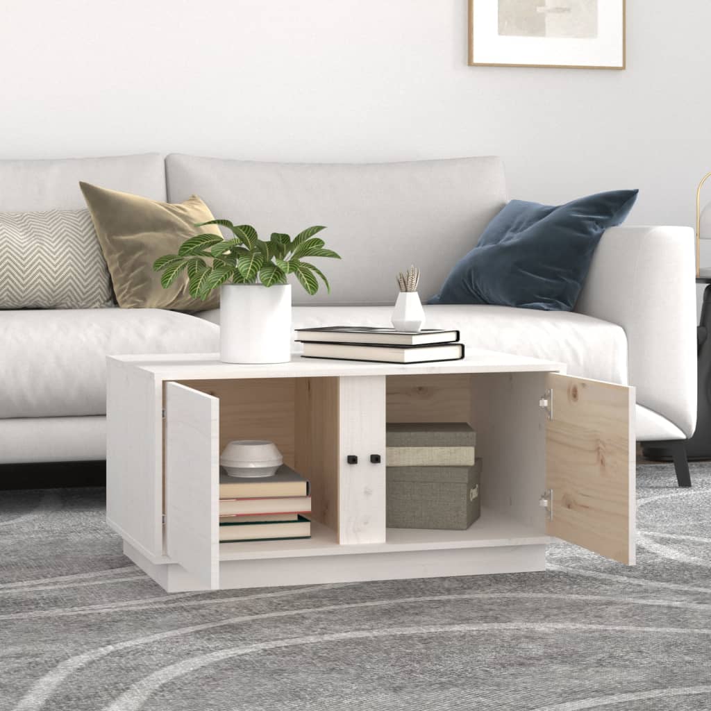Salontafel 80x50x40 cm massief grenenhout wit is nu te koop bij PeponiXL, paradijselijk wonen!