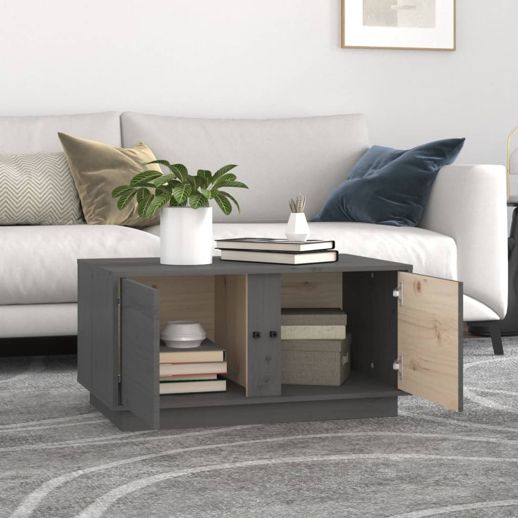 Salontafel 80x50x40 cm massief grenenhout grijs is nu te koop bij PeponiXL, paradijselijk wonen!