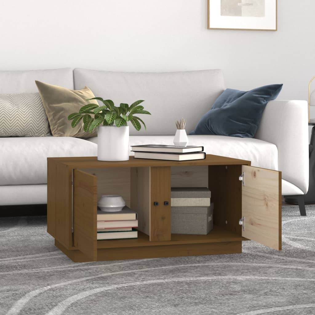 Salontafel 80x50x40 cm massief grenenhout honingbruin is nu te koop bij PeponiXL, paradijselijk wonen!
