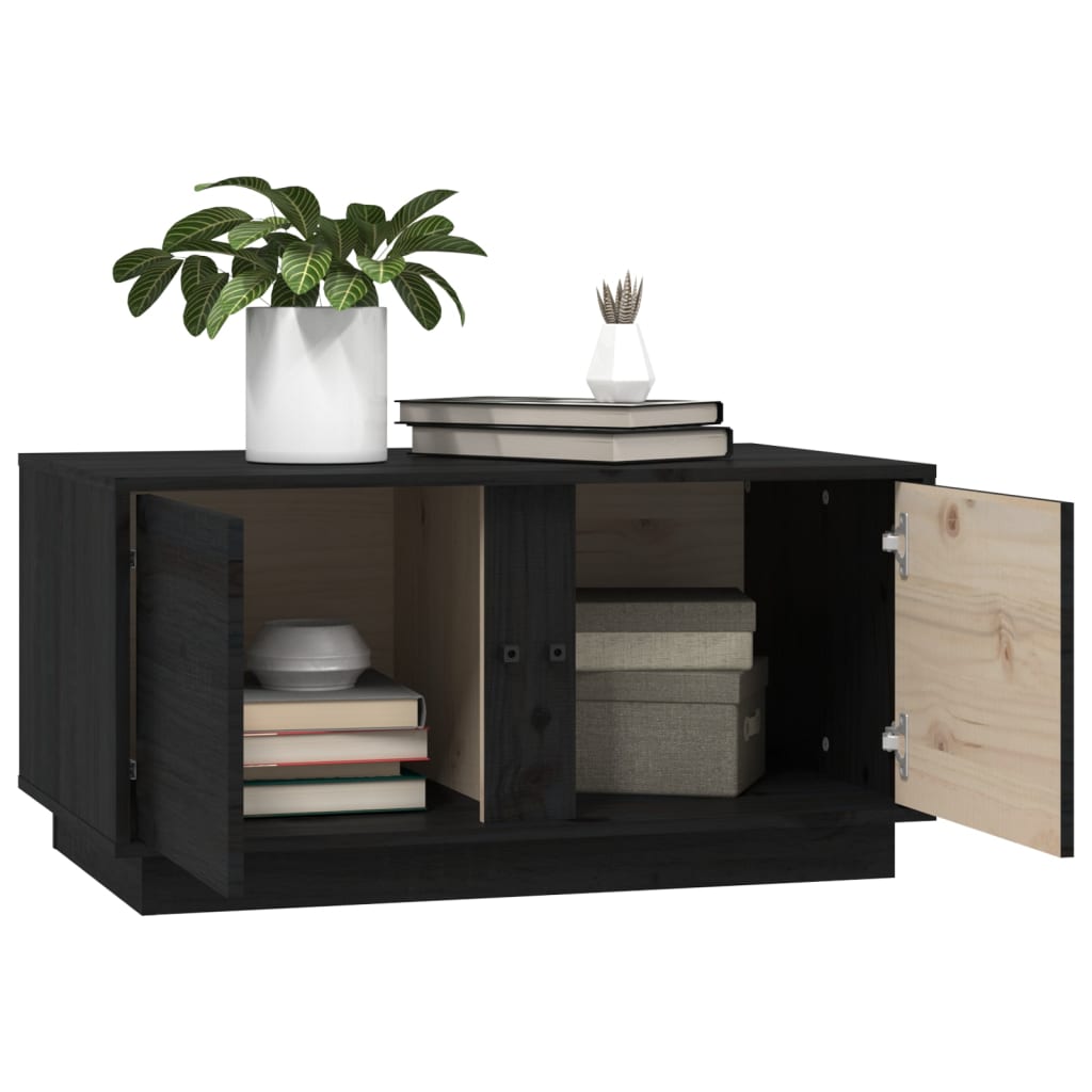Salontafel 80x50x40 cm massief grenenhout zwart is nu te koop bij PeponiXL, paradijselijk wonen!