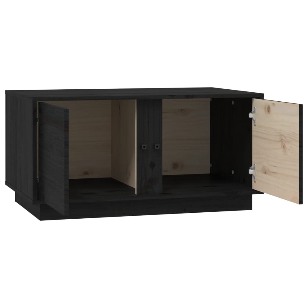 Salontafel 80x50x40 cm massief grenenhout zwart is nu te koop bij PeponiXL, paradijselijk wonen!