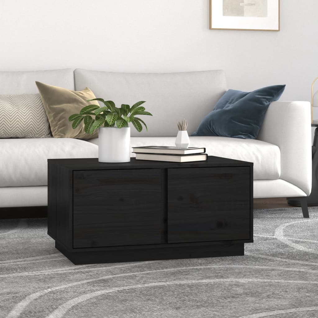 Salontafel 80x50x40 cm massief grenenhout zwart is nu te koop bij PeponiXL, paradijselijk wonen!