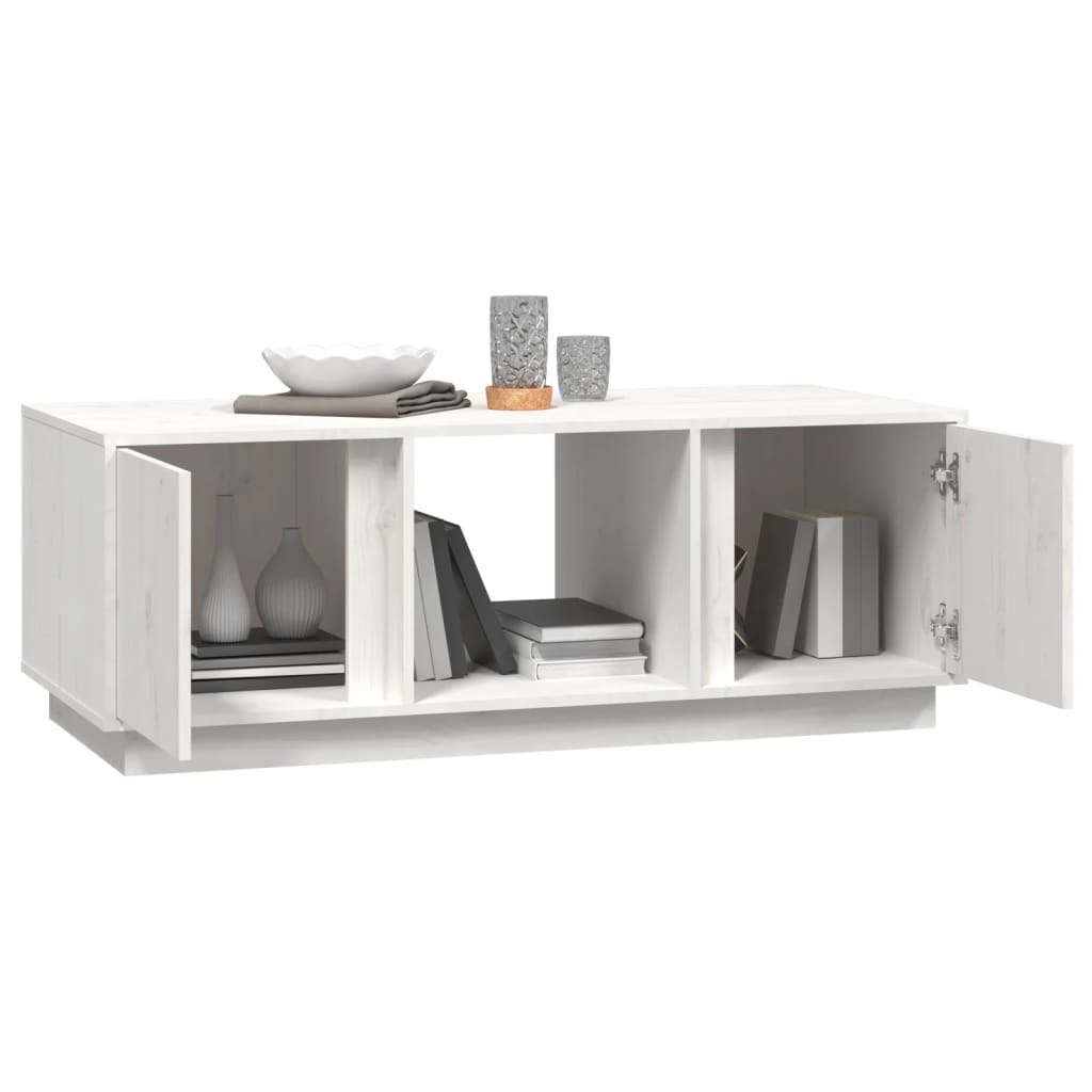 Salontafel 110x50x40 cm massief grenenhout wit is nu te koop bij PeponiXL, paradijselijk wonen!