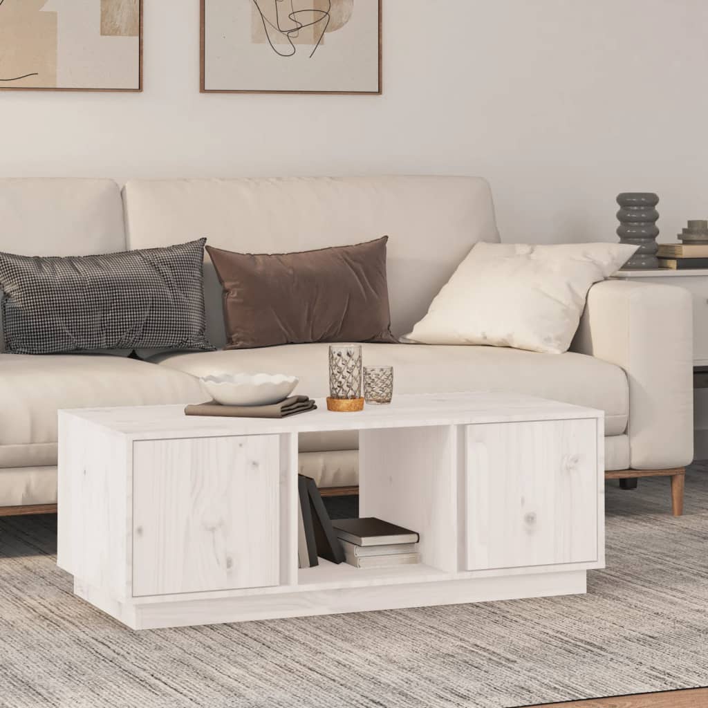 Salontafel 110x50x40 cm massief grenenhout wit is nu te koop bij PeponiXL, paradijselijk wonen!