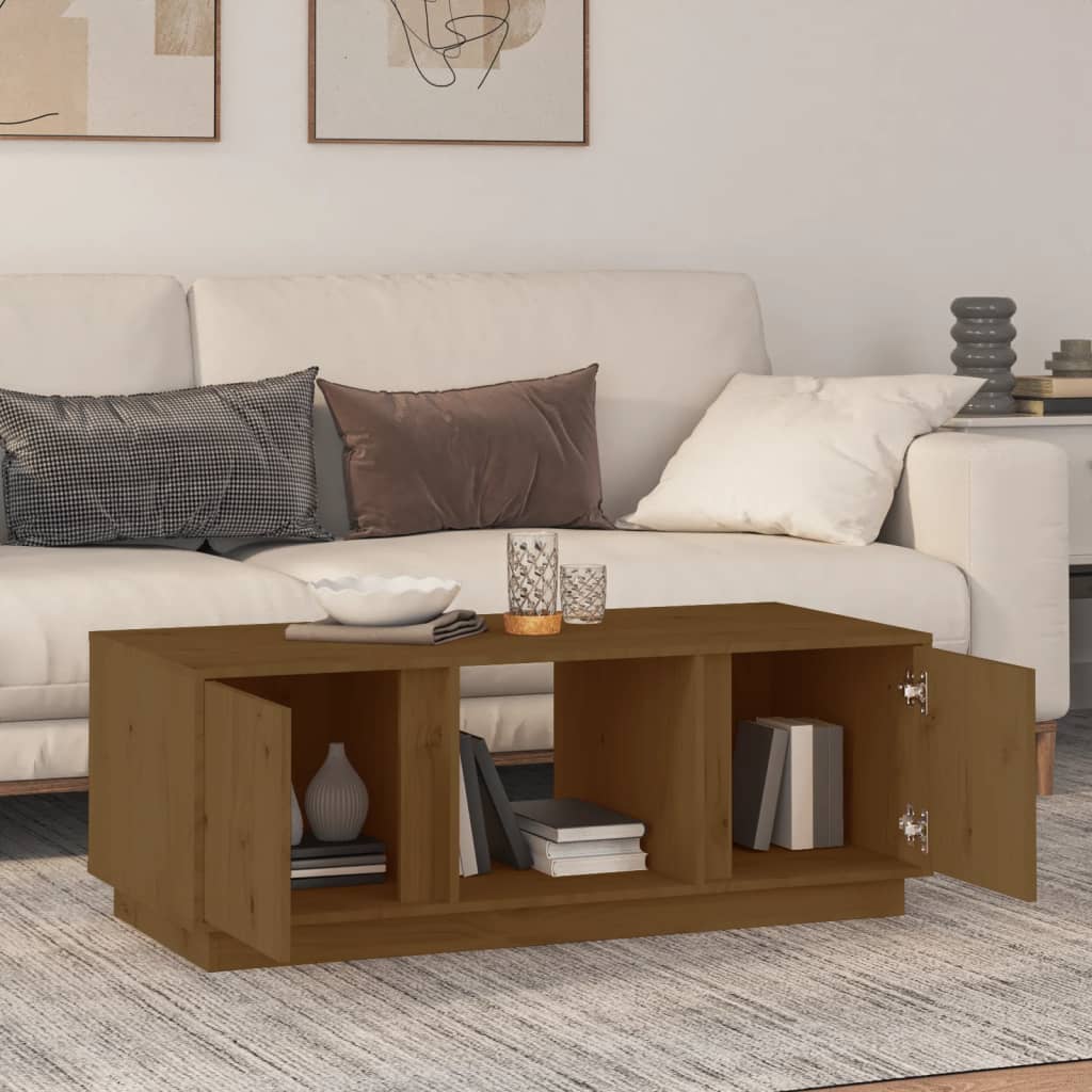 Salontafel 110x50x40 cm massief grenenhout honingbruin is nu te koop bij PeponiXL, paradijselijk wonen!