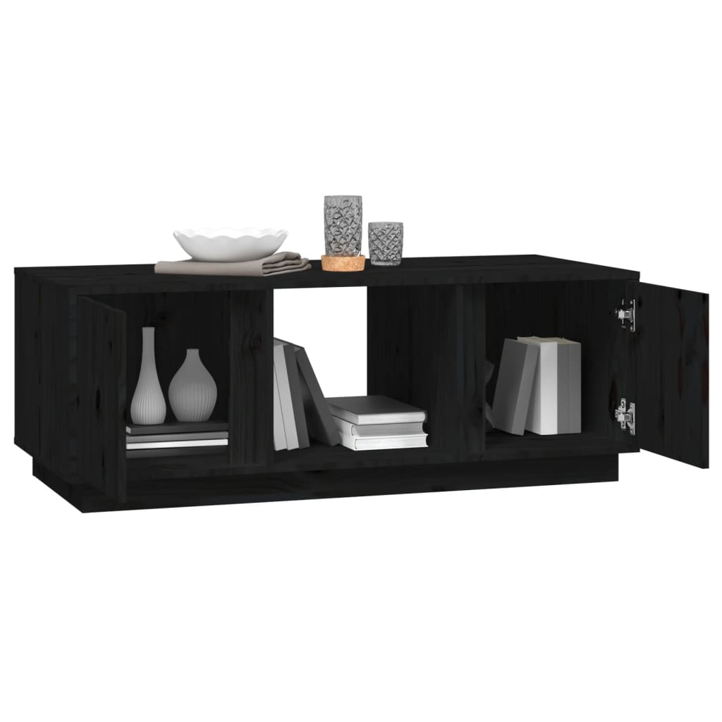 Salontafel 110x50x40 cm massief grenenhout zwart is nu te koop bij PeponiXL, paradijselijk wonen!