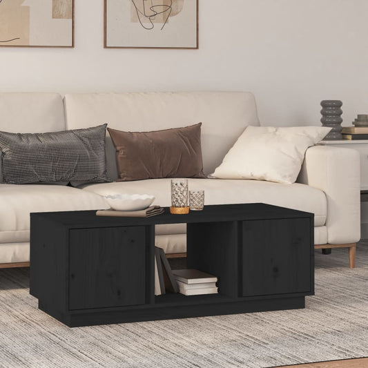 Salontafel 110x50x40 cm massief grenenhout zwart is nu te koop bij PeponiXL, paradijselijk wonen!