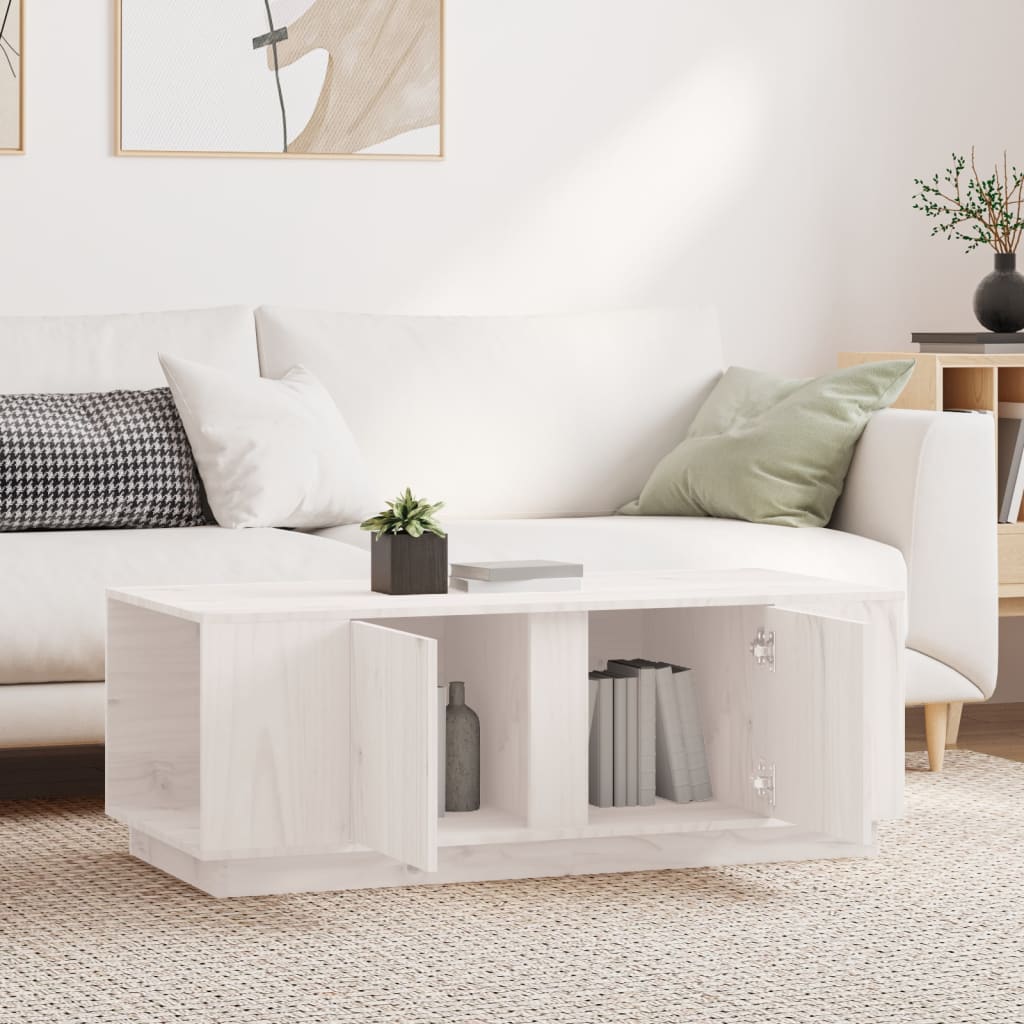 Salontafel 110x50x40 cm massief grenenhout wit is nu te koop bij PeponiXL, paradijselijk wonen!