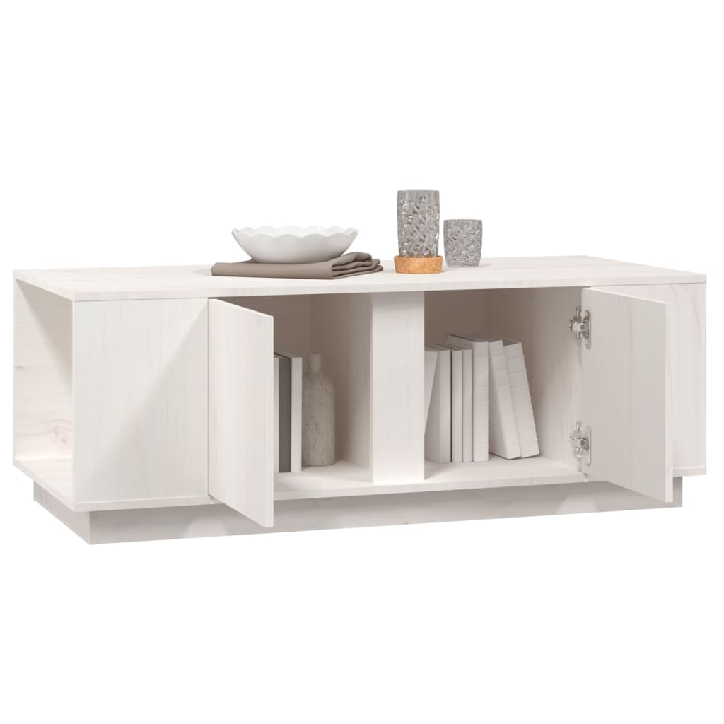 Salontafel 110x50x40 cm massief grenenhout wit is nu te koop bij PeponiXL, paradijselijk wonen!