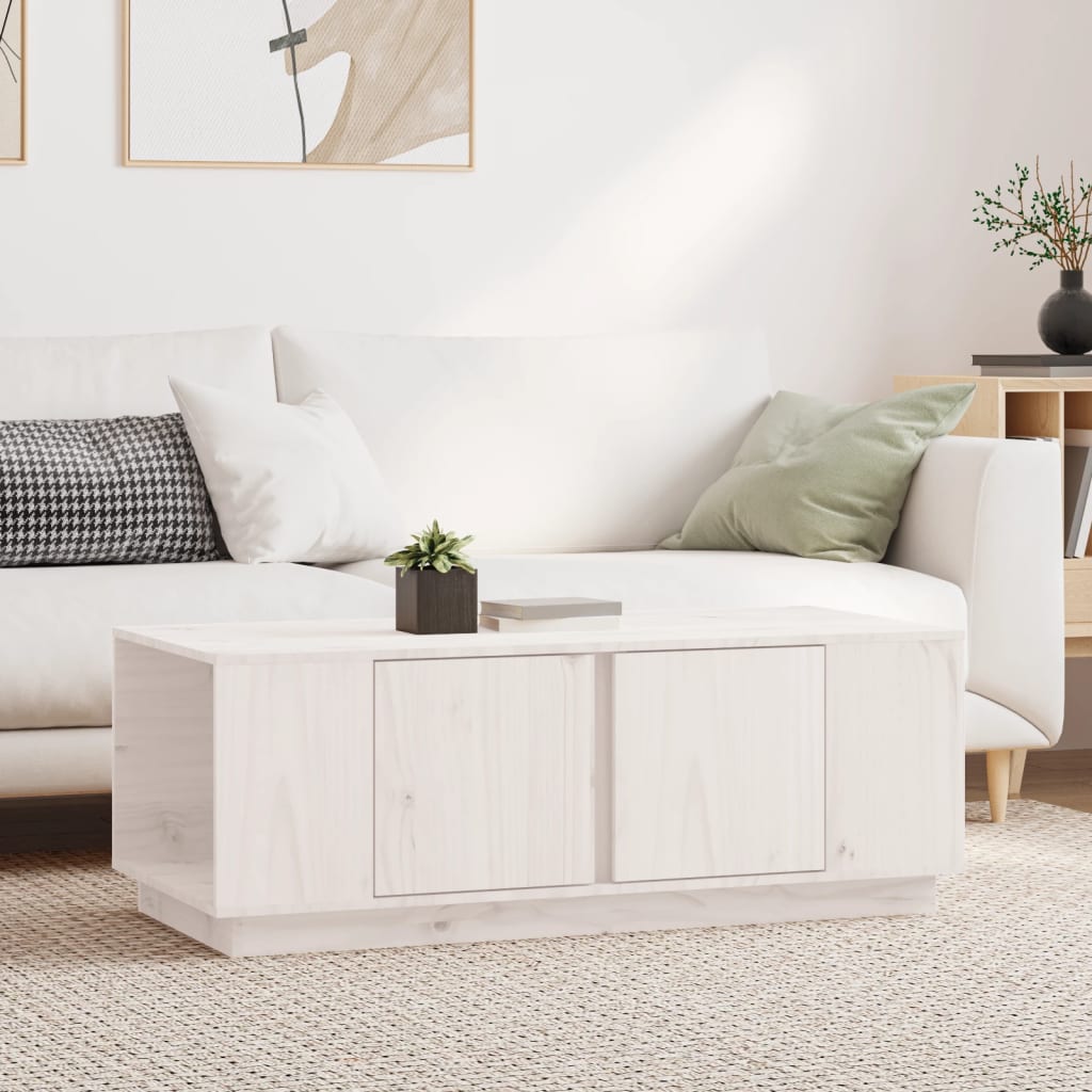 Salontafel 110x50x40 cm massief grenenhout wit is nu te koop bij PeponiXL, paradijselijk wonen!