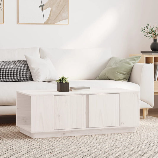 Salontafel 110x50x40 cm massief grenenhout wit is nu te koop bij PeponiXL, paradijselijk wonen!