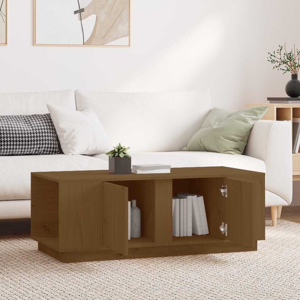 Salontafel 110x50x40 cm massief grenenhout honingbruin is nu te koop bij PeponiXL, paradijselijk wonen!
