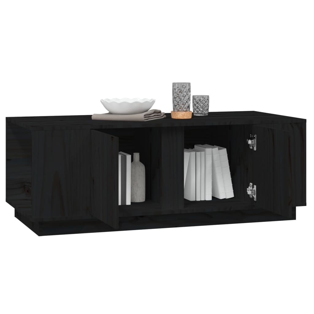 Salontafel 110x50x40 cm massief grenenhout zwart is nu te koop bij PeponiXL, paradijselijk wonen!