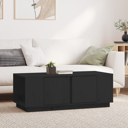 Salontafel 110x50x40 cm massief grenenhout zwart is nu te koop bij PeponiXL, paradijselijk wonen!