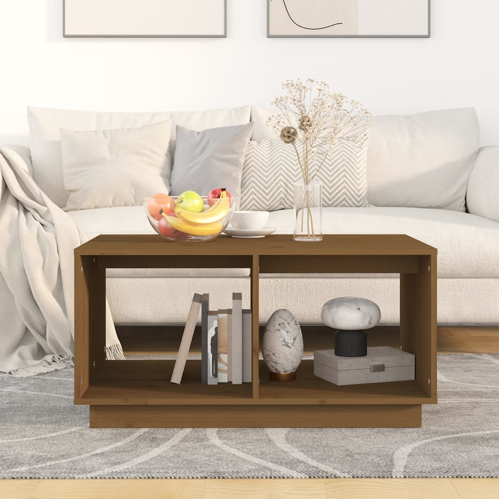 Salontafel 80x50x40 cm massief grenenhout honingbruin is nu te koop bij PeponiXL, paradijselijk wonen!