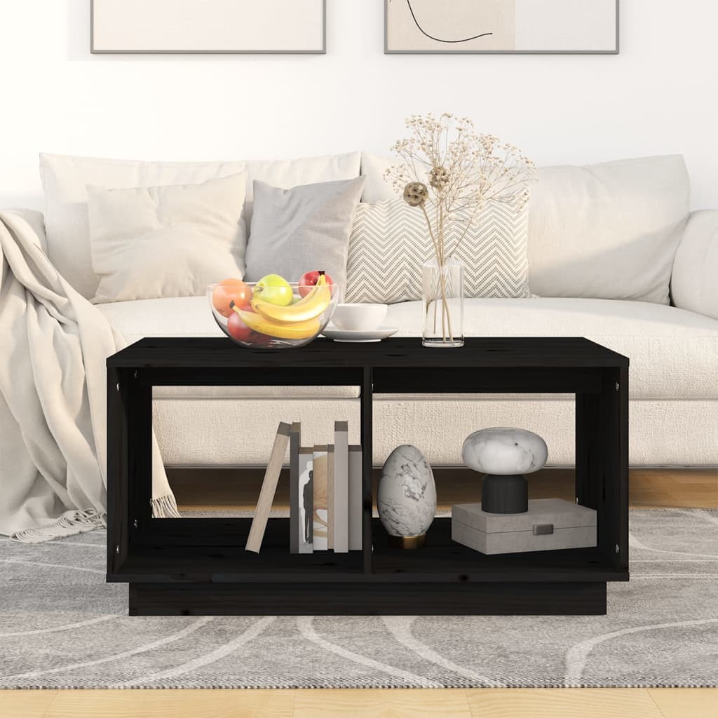 Salontafel 80x50x40 cm massief grenenhout zwart is nu te koop bij PeponiXL, paradijselijk wonen!